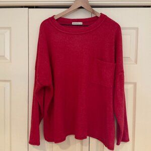 Zenana Hacci Knit Top Long Sleeve Shirt 2XL Red Plus Size  NWOT